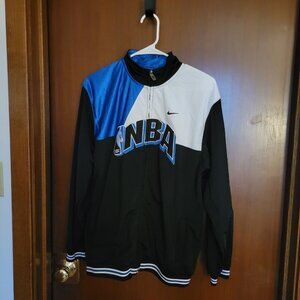 Vintage 1990s Nike NBA Blue, Black, and White Full Zip Up Jacket Youth XL